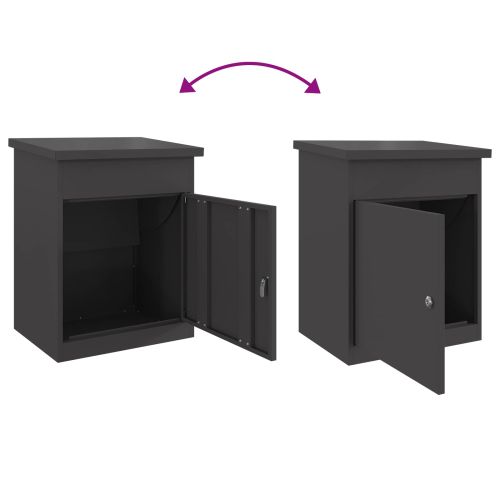 Пощенска кутия за пратки Черно 47,5 x 38 x 59 см Стомана