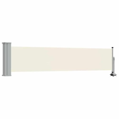 Прибираща се дворна странична тента, 60x300 см, кремава