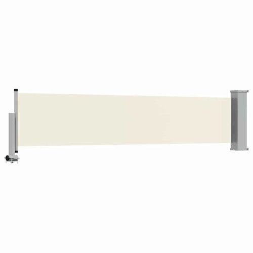 Прибираща се дворна странична тента, 60x300 см, кремава