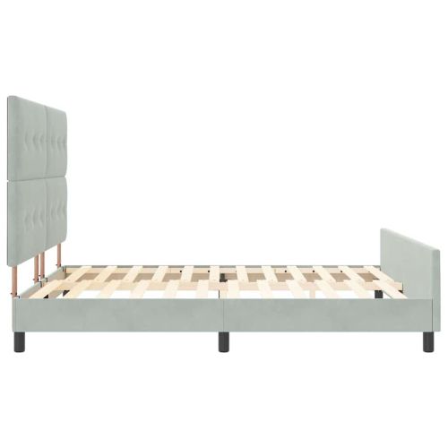 Легло с пружинирана основа Светлосиво 180 x 200 cm Кадифе