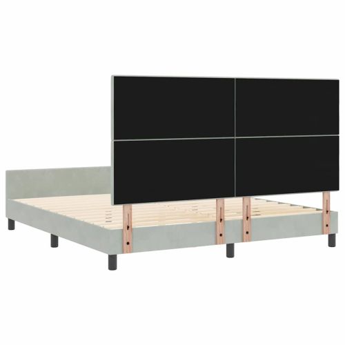 Легло с пружинирана основа Светлосиво 180 x 200 cm Кадифе