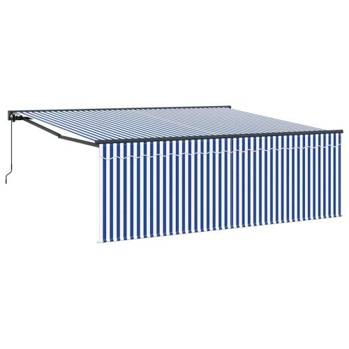 Прибираща се тента Синьо и бяло 400 × 300 cm