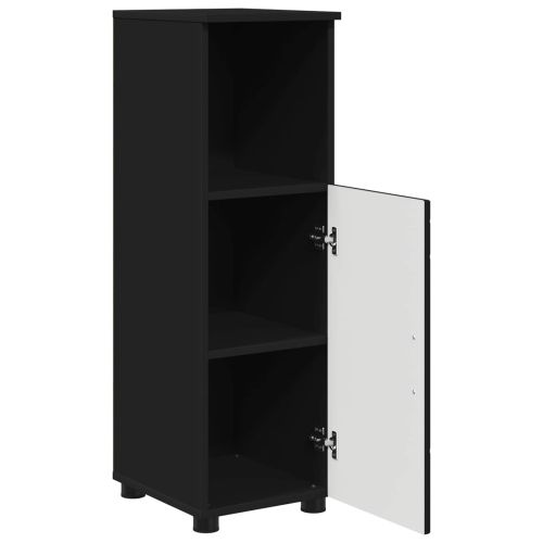 Шкаф за баня Черно 30 x 35 x 95 см Инженерна дървесина, Метал
