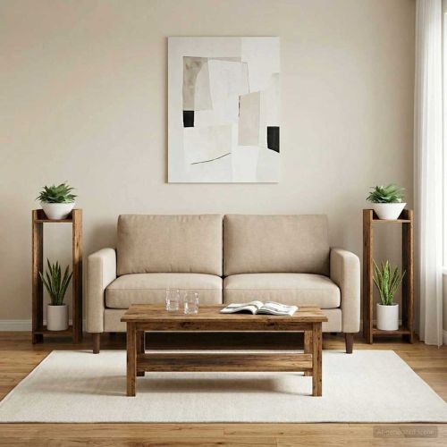 Стойка за растения 2 бр. Старо дърво 30 x 30 x 100 см