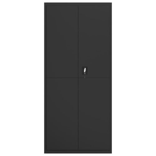 Шкаф за папки черен 90x40x240 см стомана