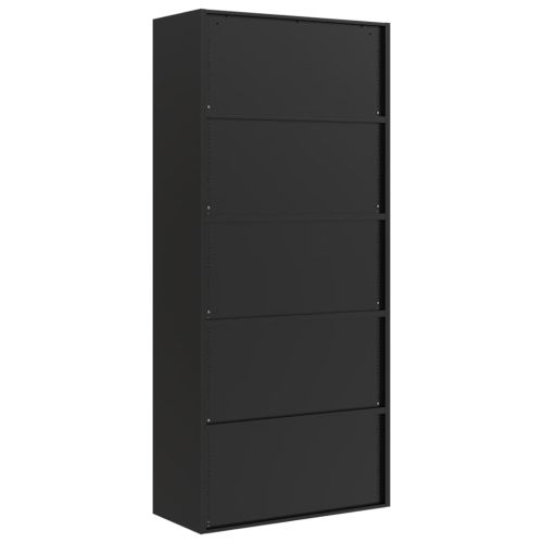 Шкаф за папки черен 90x40x240 см стомана
