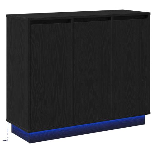 LED конзолна маса Черния дъб 90 х 32 х 75 см