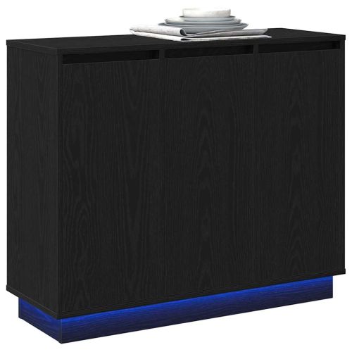 LED конзолна маса Черния дъб 90 х 32 х 75 см