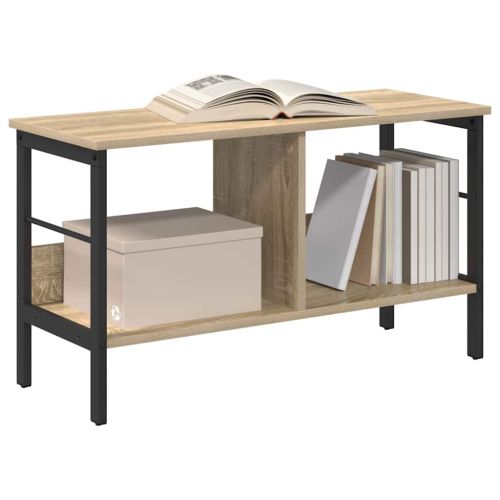 Рафт за книги 2 нива 82 x 32 x 47 см Инженерна дървесина