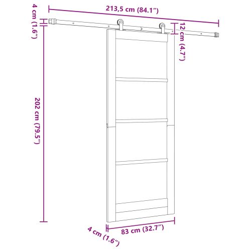 Преплъзваща се врата ORKDAL 83 x 202 см Бяло