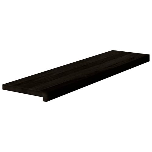 Стълбищни стъпала, 2 бр, кафяво-черни, 100x30x2 см, дъб масив