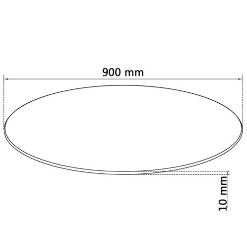 Темпериран стъклен плот за кръгла маса, 900 мм