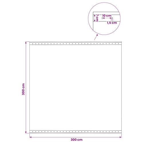 Брезент тип Лено, 260 г/м², 3x3 м, бял
