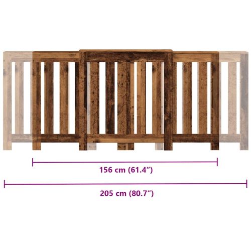 Капак за радиатор, старо дърво, 205x21,5x83,5см инженерно дърво