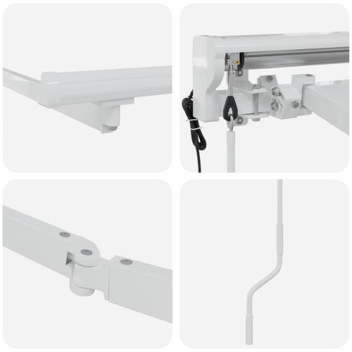 Electric Awning Frame 5 x 3 m Бяло Прахово боядисан алуминий