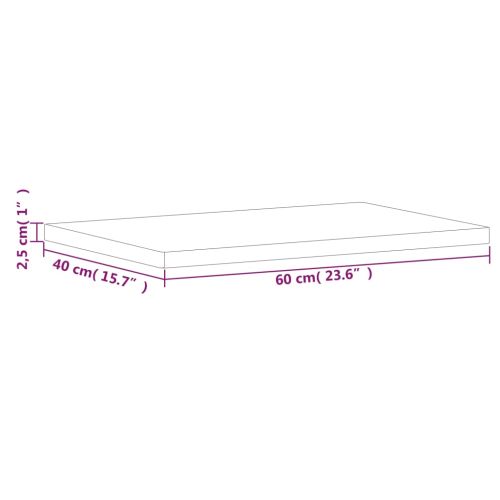 Плот за маса 60x40x2,5 см правоъгълен масивен бук