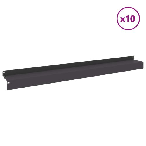 Ограда за трева 10 бр. 100 x 10 x 8 см Стомана Черно