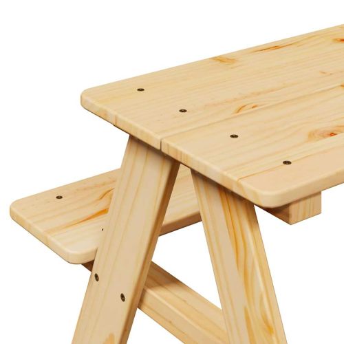Детска маса с пейки IRUN 90x79,5x50 см Масивно дърво