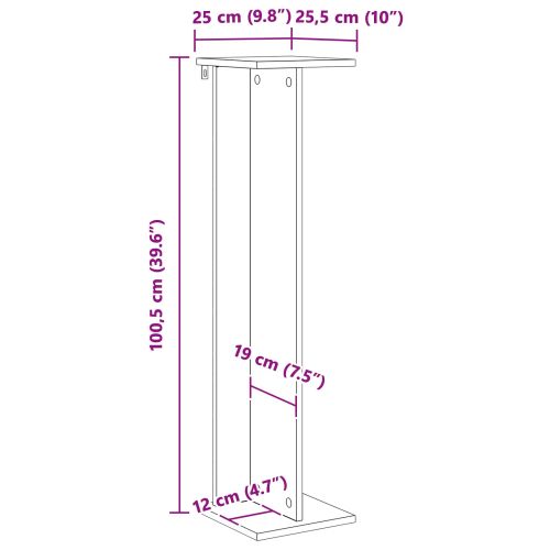 Стойка за растения Черен дъб 25 x 25,5 x 100,5 см