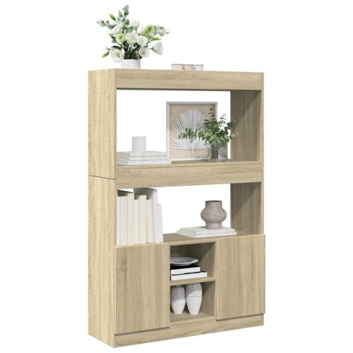 Висок шкаф, сонома дъб, 92x33x140 см, инженерно дърво