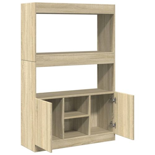 Висок шкаф, сонома дъб, 92x33x140 см, инженерно дърво