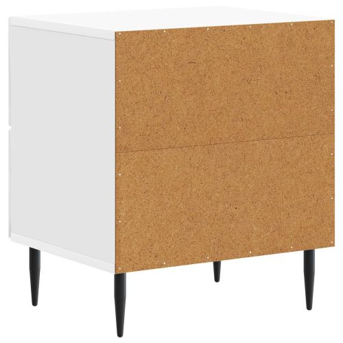 Нощен шкаф Бял гланц 43 x 34,5 x 47,5 см Инженерна дървесина