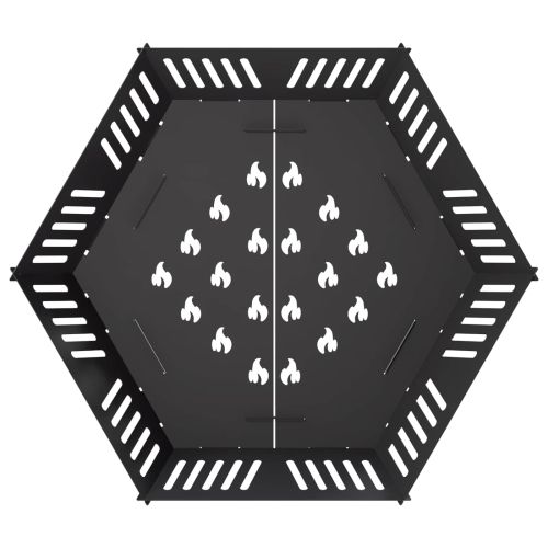 Огнище Черно 60 x 60 x 18 см Стомана