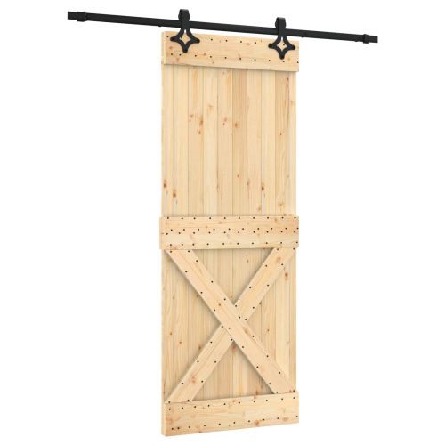 Преплъзваща се врата 80 x 210 cm Естествено и черно