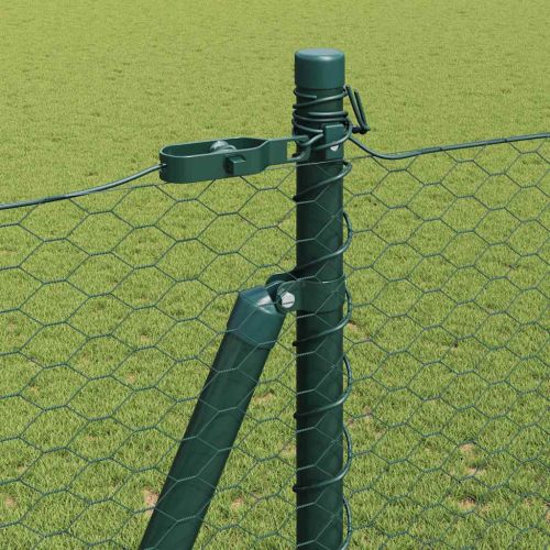 Шестоъгълна ограда с бетонна основа 25 x 1,5 m Зелено Мрежа