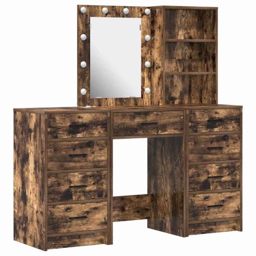 Тоалетка 3 бр. Кафяво 40 x 41 x 135 см Инженерна дървесина