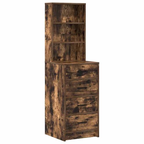 Тоалетка 3 бр. Кафяво 40 x 41 x 135 см Инженерна дървесина