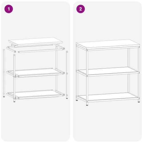 Кухненска рафтова единица HATTEM Черно 90 x 50 x 92 см Стомана