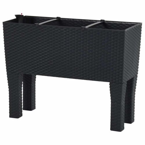 Повдигнато градинско легло антрацит 60x25x46 см PP ратан
