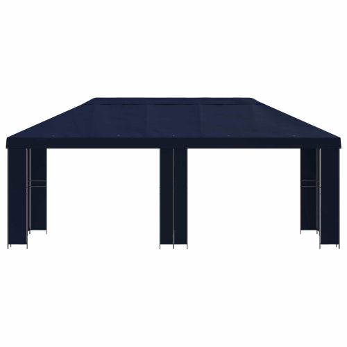 Градинска беседка 6 x 3 m Синьо Полиестер и стомана 190 gsm