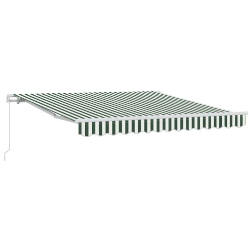 Прибираща се тента Зелен и бял 300 x 250 x 165 см