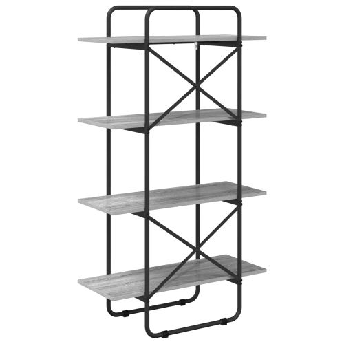 Рафт за книги 4 нива 80 x 35 x 140 см PB Сив Сонома