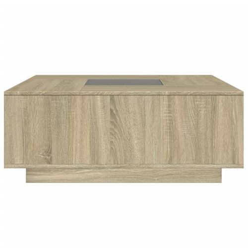 Маса за кафе с Infinity LED, сонома дъб, 100x100x40 см