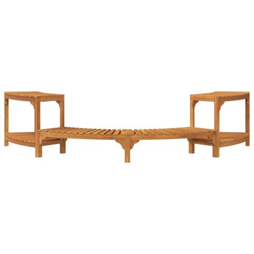 Около полукръгла гореща вана Солидно акациево дърво Кафяво