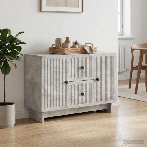 Служебен шкаф с чекмедже Бетонно сиво 89 x 34,5 x 60 см