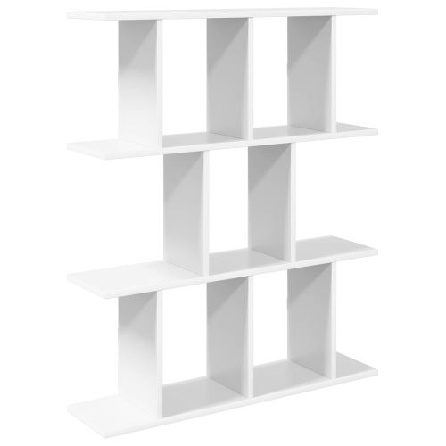 Стенен рафт Бяло 80 x 20 x 96 см Инженерна дървесина