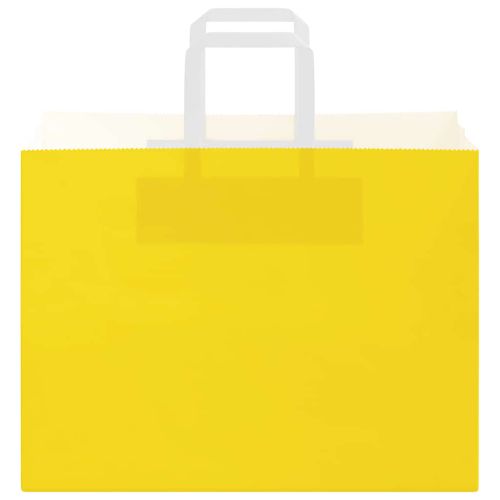 Хартиени торбички 50 бр с дръжки жълти 32x17x25 см
