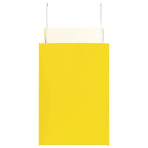 Хартиени торбички 50 бр с дръжки жълти 32x17x25 см