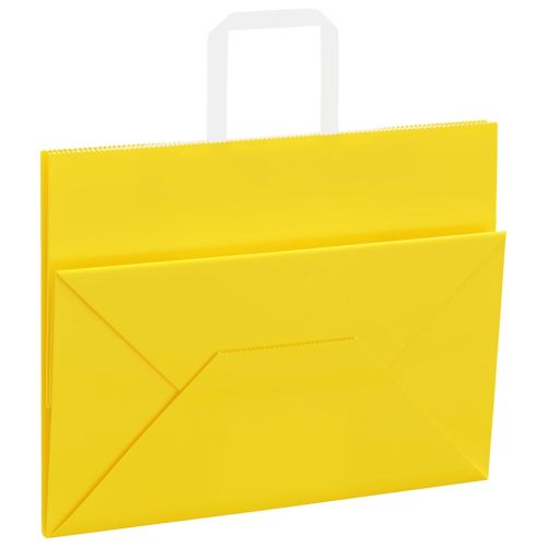 Хартиени торбички 50 бр с дръжки жълти 32x17x25 см