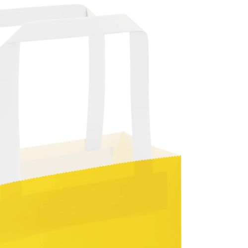 Хартиени торбички 50 бр с дръжки жълти 32x17x25 см
