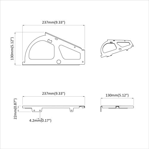 Панта за плъзгащ се шкаф 2 бр. Сребрист 235 x 155 x 30 мм
