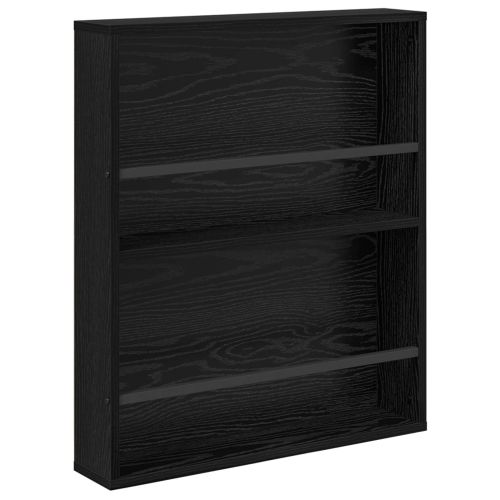 Етажерка за списания с рафт 2 бр. Черния дъб 60 x 12 x 70 см