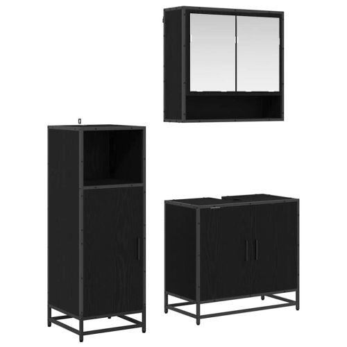 Комплект мебели за баня 3 бр. Черния дъб 35 x 37,5 x 100 см