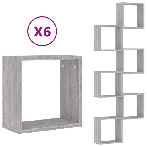 стенни кубчета 6 бр. сиви сонома 30x15x30 см