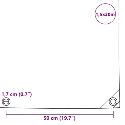 Брезентово платнище, 650 гр/м², 1,5x20 м, синьо