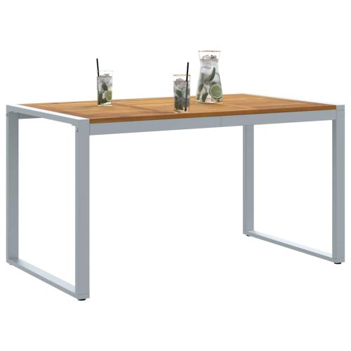 Градинска маса Сив 140 x 80 x 75 cm Солидно акациево дърво